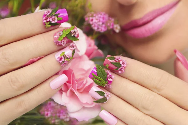 Summer nail design. — Stock Photo, Image