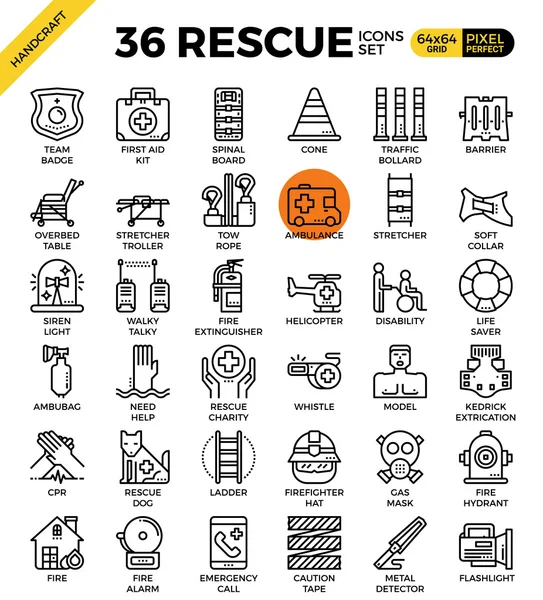 Rescue concept icons — Stock Vector