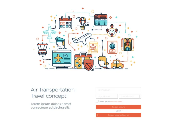 空中交通旅游概念 — 图库矢量图片