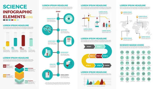 Wetenschap onderwijs infographic elementen — Stockvector
