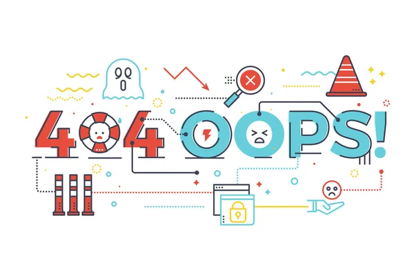 404 Hoppá! szó nem található internetes honlap — Stock Vector