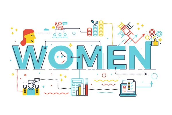 Nők szó üzleti koncepció — Stock Vector