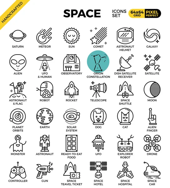 Iconos de espacio y galaxia — Vector de stock