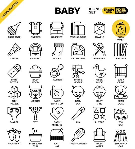 Baby outline icons — Stock Vector