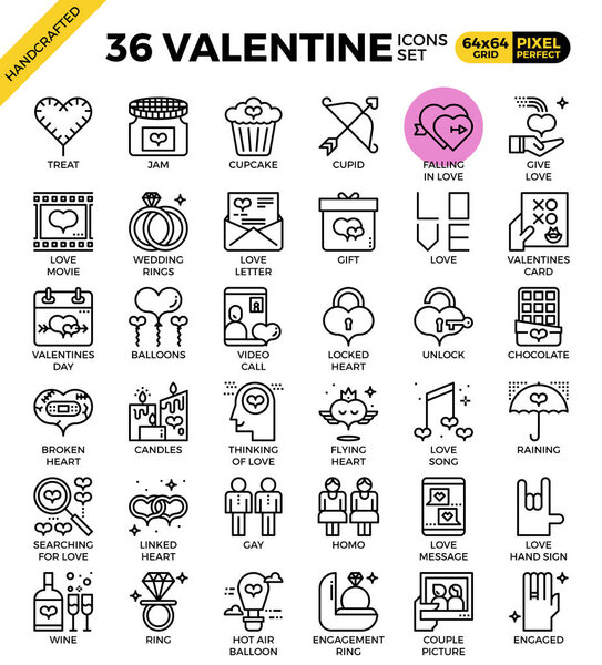 Valentine concept icons