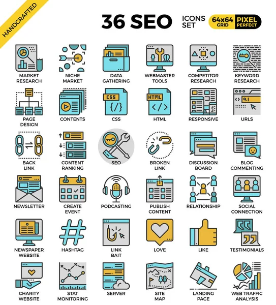 SEO - search engine optimization icons — Stock Vector