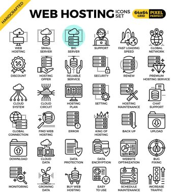 Web hosting satır Icon set
