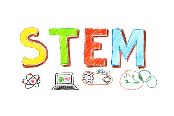 Illustration de la bannière STEM word — Image vectorielle