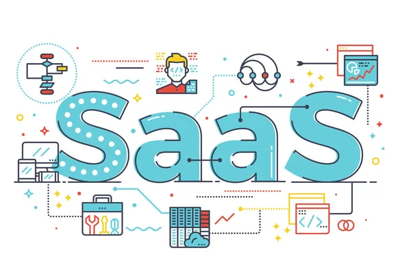 SaaS aplikace word obrázek — Stockový vektor