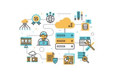 Web hosting illüstrasyon