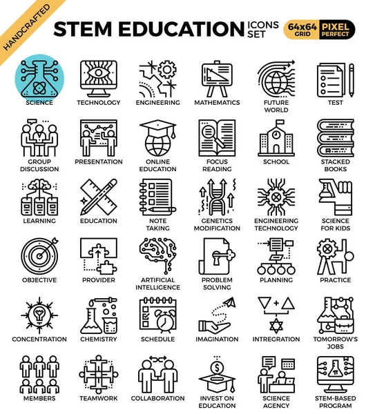 Εκπαίδευση STEM (επιστήμη, τεχνολογία, μηχανική, μαθηματικά) — Διανυσματικό Αρχείο