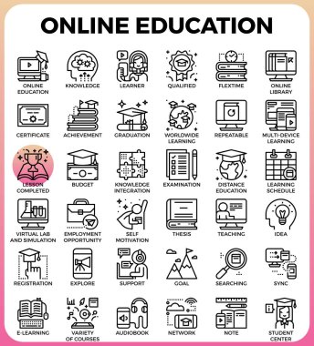 Online Education icons clipart