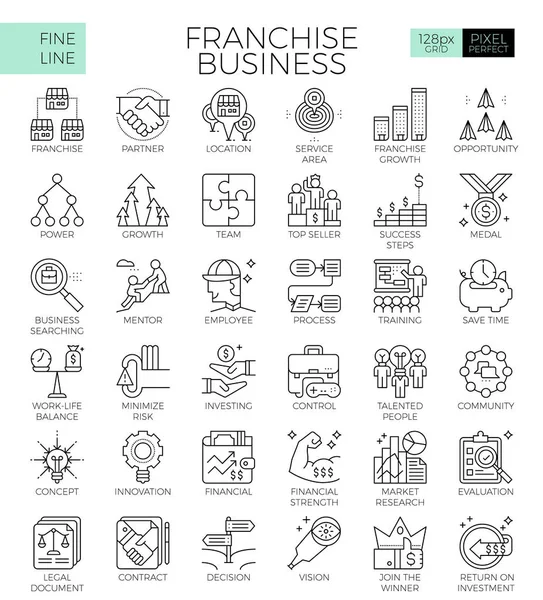 Franchise business icons — Stock Vector