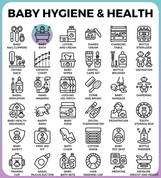 Гигиена и здоровье ребенка — стоковый вектор