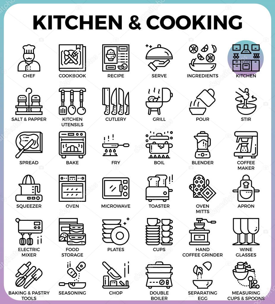 Kitchen and cooking icons