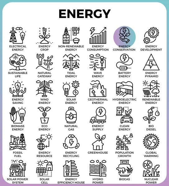 Energy line icons — Stock Vector