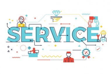 Hizmet kelime yazı illüstrasyon