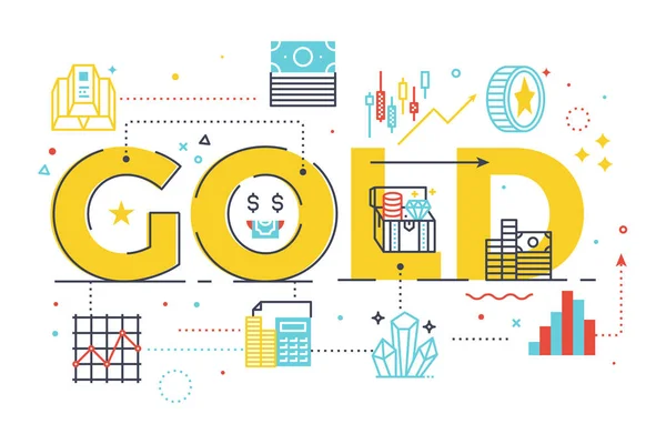 Ilustração letras palavra de ouro —  Vetores de Stock