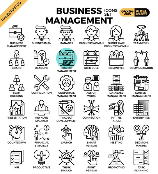 Iconos de gestión empresarial — Vector de stock