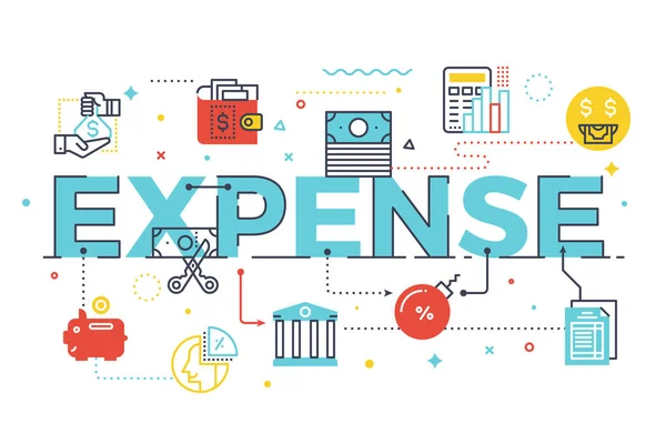 Expense word lettering illustration — Stock Vector