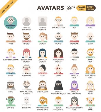 İnsan çeşitlilik avatar simgeleri