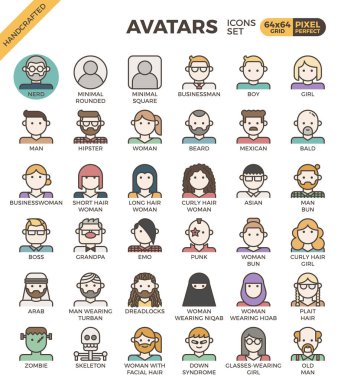 İnsan çeşitlilik avatar simgeleri