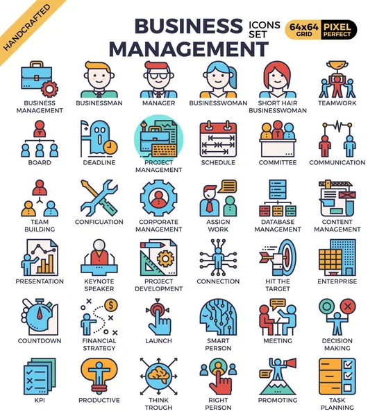 Ícones de gestão empresarial —  Vetores de Stock