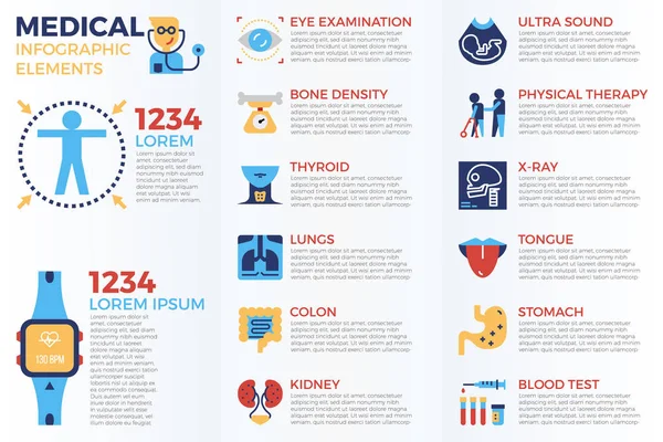 Tıbbi Infographic elemanları — Stok Vektör