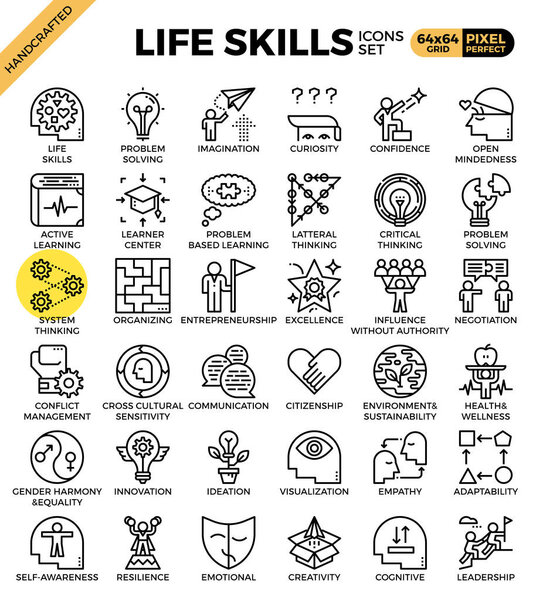 Life skills concept icons