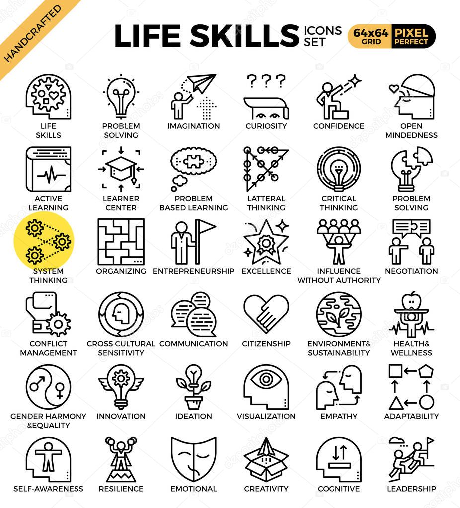 Life skills concept icons