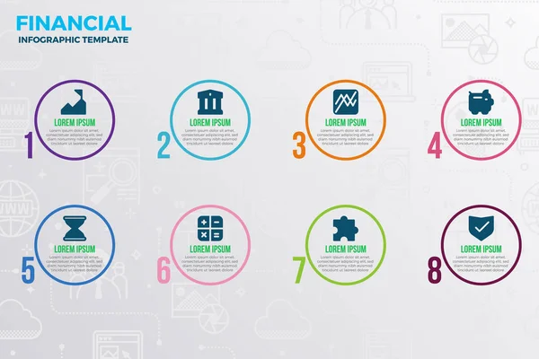 Modèle d'infographie financière — Image vectorielle