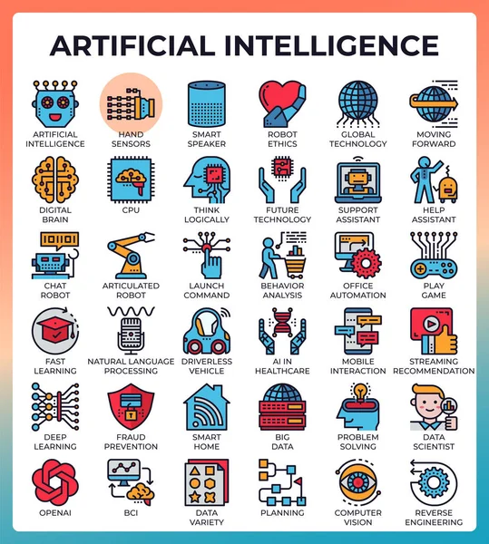 Intelligence artificielle (IA) ) — Image vectorielle