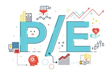 P / E oran kelime harfleme simgeleri web afişi, broşür, iniş sayfası, sunum, kitap kapağı, makale, vb..