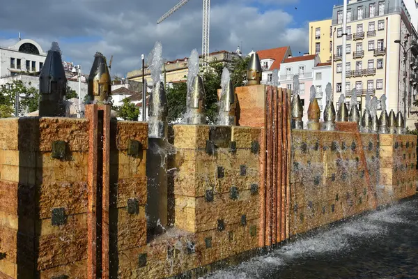Lisbon Portugalia Sierpnia 2016 Praca Martim Moniz Lizbonie Portugalia — Zdjęcie stockowe