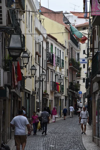 Lisbon Portugal Aug Ağustos 2016 Portekiz Akşam Saatlerinde Lizbon Sokakları — Stok fotoğraf