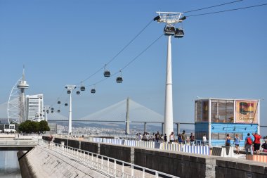 Telecabine Lisboa adlı Parque das Nacoes (Park of Nations) Lizbon, Portekiz