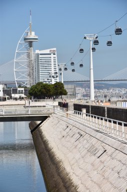 Telecabine Lisboa adlı Parque das Nacoes (Park of Nations) Lizbon, Portekiz