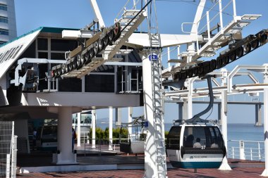 Telecabine Lisboa adlı Parque das Nacoes (Park of Nations) Lizbon, Portekiz