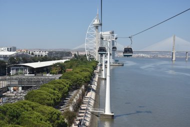 Telecabine Lisboa adlı Parque das Nacoes (Park of Nations) Lizbon, Portekiz