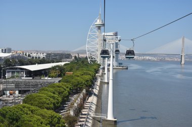 Telecabine Lisboa adlı Parque das Nacoes (Park of Nations) Lizbon, Portekiz