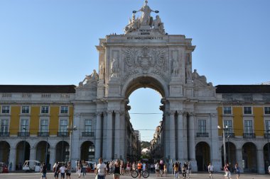 Rua Augusta kemer Praça yapmak Comercio Lizbon, Portekiz