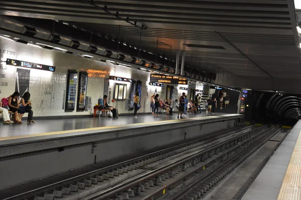 Lisboa Portugal Ago Estación Metro Lisobn Portugal Visto Desde Ago — Foto de Stock