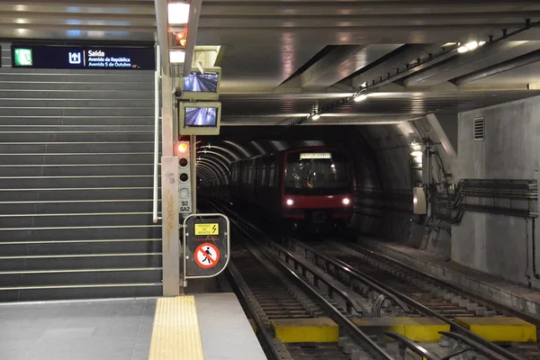 Lisbon Portugal Aug Metro Train Station Lisobn Portugal Seen Aug — Stock Photo, Image