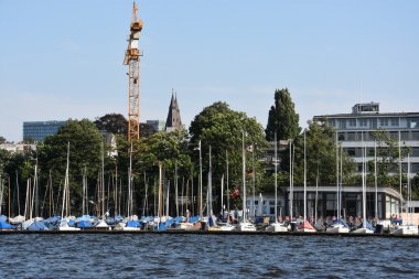 Gemilerde Gölü Alster, Hamburg, Almanya