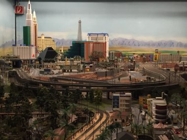 Hamburg, Almanya - 27 Ağustos: Hamburg, Almanya 27 Ağustos 2016 üzerinde görüldüğü gibi minyatür Wunderland. Bu bir model tren cazibe ve kendi türünde dünyanın en büyüğü olduğunu.