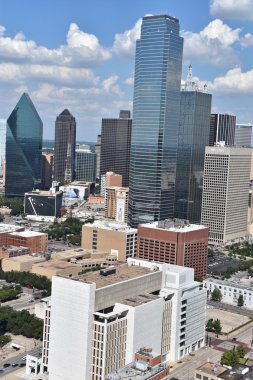 Dallas, Teksas'ın havadan görünümü