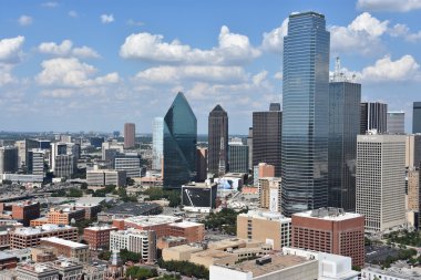 Dallas, Teksas'ın havadan görünümü