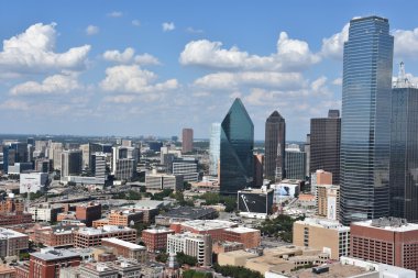 Dallas, Teksas'ın havadan görünümü