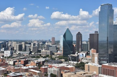 Dallas, Teksas'ın havadan görünümü