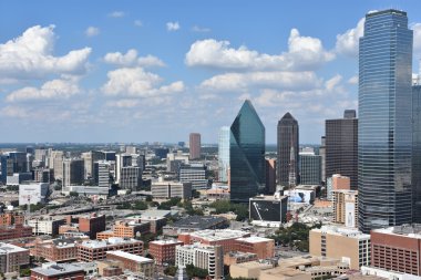 Dallas, Teksas'ın havadan görünümü